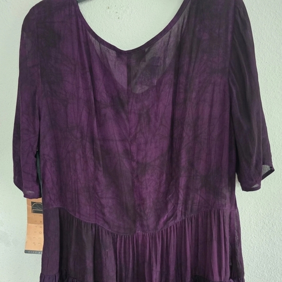 VTG Carole Little Sheer Maxi Dress Sz 8 Purple Ruffles Pad Dead Stock Y2k Tiered - Picture 13 of 14